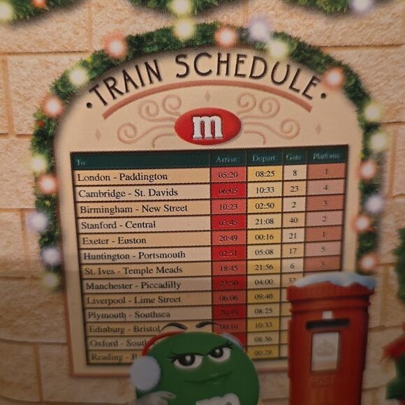 M&Ms Christmas village series train depot #13 Limited Edition Candy Tin 2001 - Picture 4 of 6